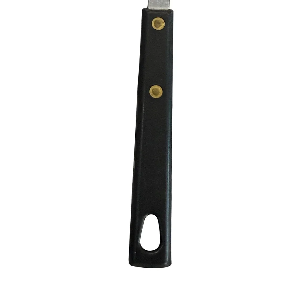 Vintage Stainless Steel Slotted Turner Spatula Black Handle USA Kitchen Tool‎